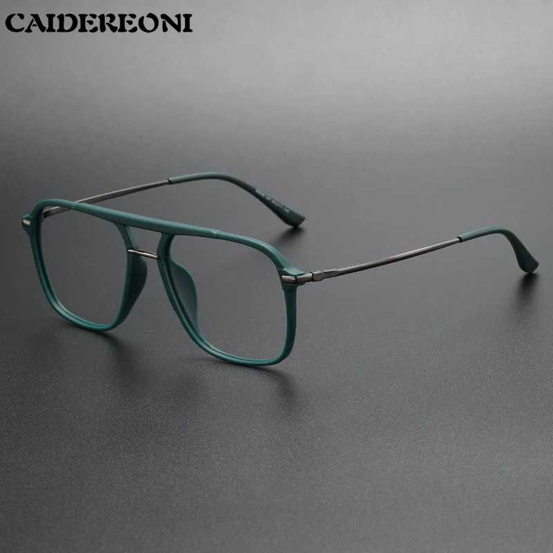 CAIDERONI High Quality Double Beam Men Reading Glasses Anti Blue Light Myopia Eyeglasses Custom Progressive Prescription Glasses