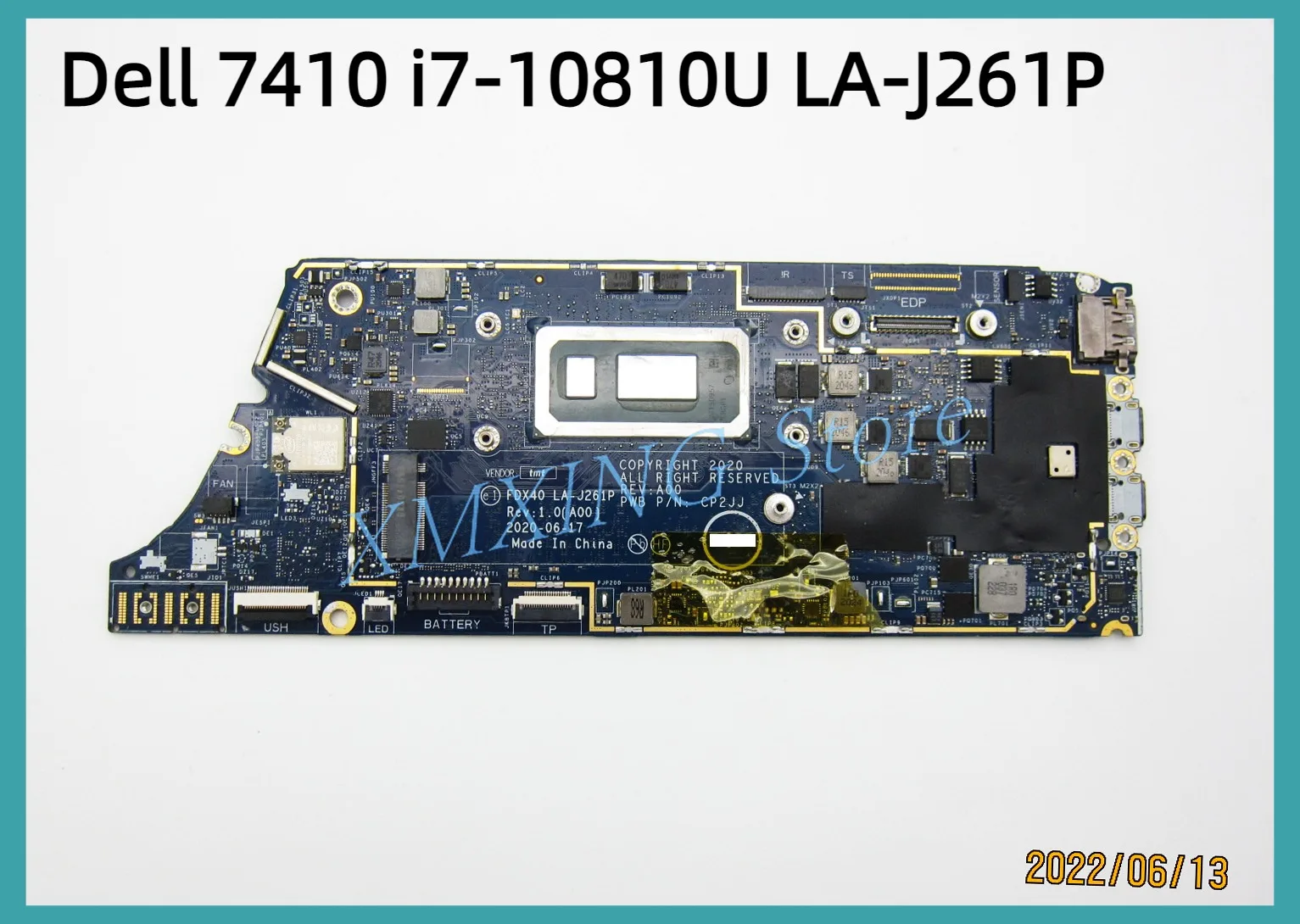 

FULCOL For DELL Latitude 7410 Laptop Motherboard CPU I7-10810U CPU LA-J261P CN-0RCDY9 0RCDY9 RCDY9 Tested 100% work