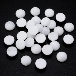 Dc 5-10pcs/lot White Jade Natural Stone Cabochons 4/6/8/10/12mm For Diy Ring Earring Necklace Making Jewelry Findings