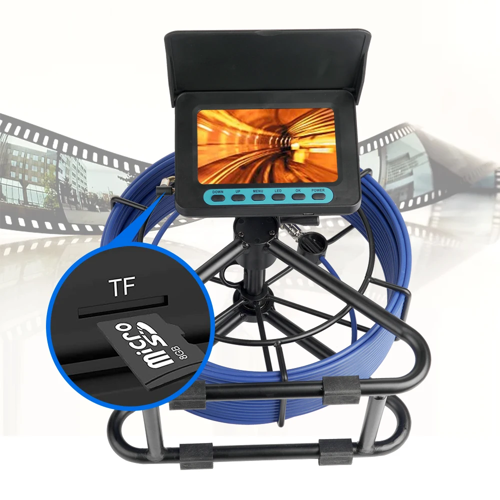 2025 خط أنابيب الصرف الصحي الصناعي 1080p فحص خطوط الأنابيب 5 بوصة LCD الأنابيب جدار فحص المجاري