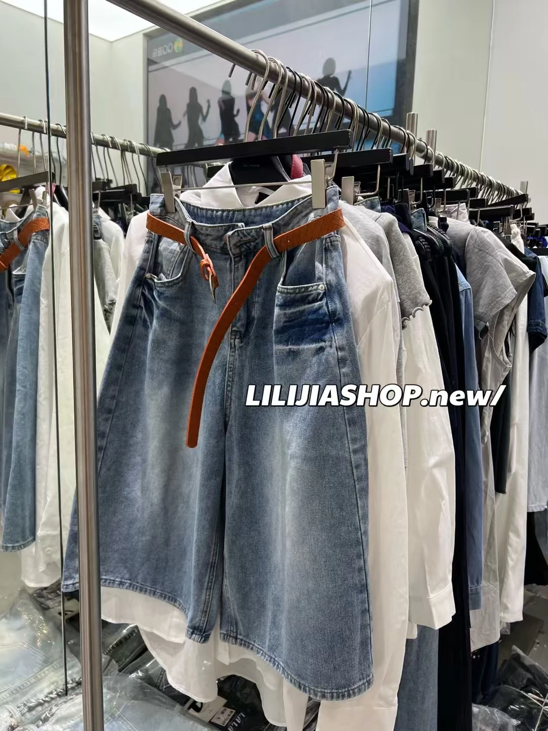 

Faionable Широкие джинсы с высокой талией, длина, пять деталей, корейский Sle Dongdaemun, лето 2021, эффективность похудения