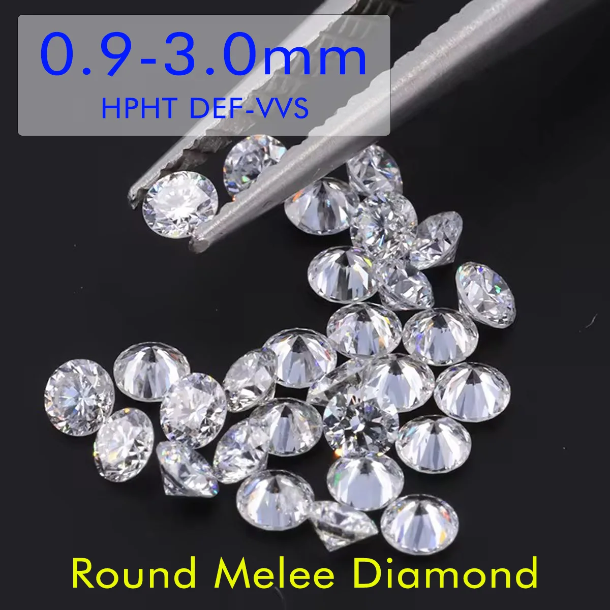 

1ct 0.9-3.0mm Round Cut Melee Lab Grown Diamonds DEF VS-VVS Loose Small Diamond For Jewelry Setting