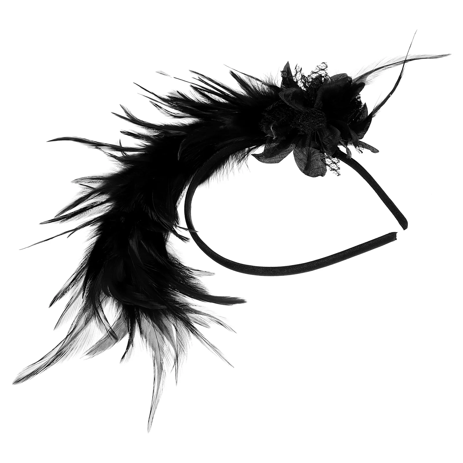 

Hairbands Women Black Plume Headband Vintage Accessories for Party Carnival Cosplay Wedding Photography Prom Christmas