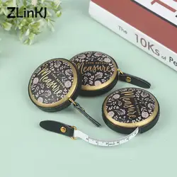 1.5m Portable Retractable Vintage PU Leather Mini Tape Nostalgia Measure Ruler Retro Sewing Centimeter Inch Roll Tape