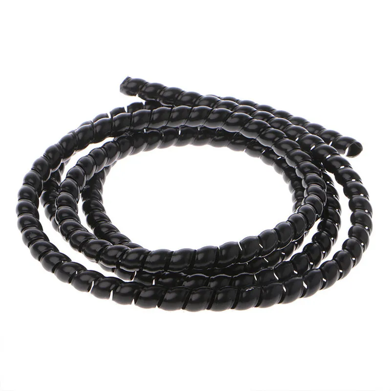 (.) 1M Spiral Cable Protector Line Organizer Tube Motorcycle Wire Protect Sleeve Flame Retardant Anti-Bite Cover Charger Cable