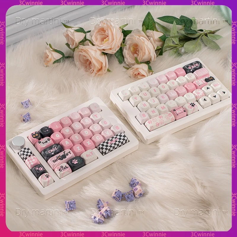 Gmk70 Split Keyboard Custom Hot Swap Gasket Rgb Keyboard Kit Bluetooth Wireless 2.4g Via Gmk Mechanical Keyboard Cute Keycaps