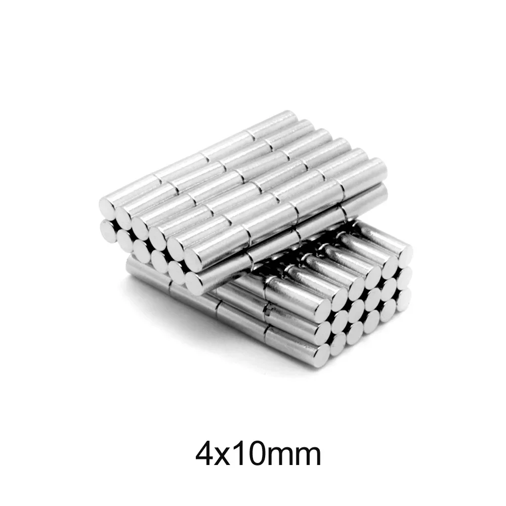 4x10 Strong Cylinder Rare Earth Magnet 4mmx10mm Round Neodymium Magnets 4x10mm N35 Mini Small Fridge Magnet Disc 4*10