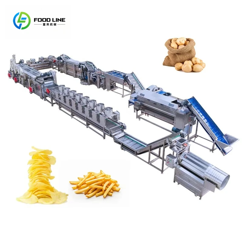 Kartoffeln, gefrorene Pommes Frites-Maschine, Produktionslinie für Pommes Frites, automatische Maschine zur Herstellung von Pommes Frites, Preis