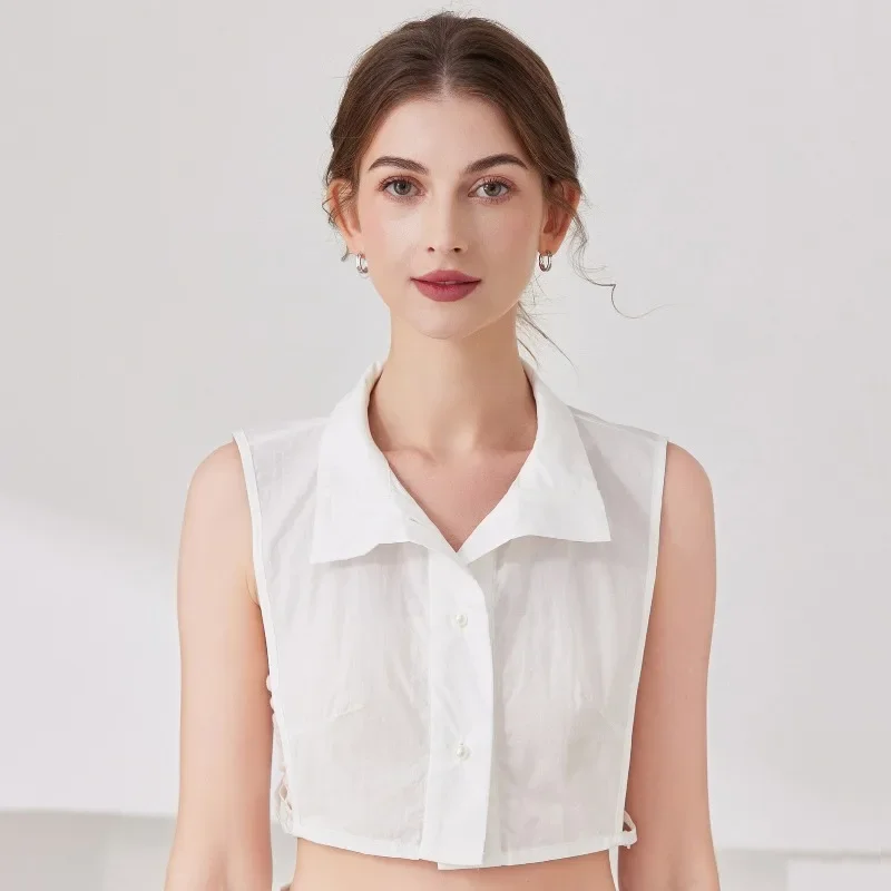 여성용 블라우스 스웨터 칼라 탈부착 가능한 가짜 칼라 화이트 하프 셔츠 스탠드 가짜 칼라 의류 액세서리