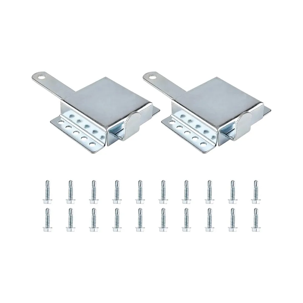 For Heavy-Duty Garage Door Latch Five Hole Type Galvanized Steel Construction 21x11x6cm Silver Color Includes 8 Mounting Screws