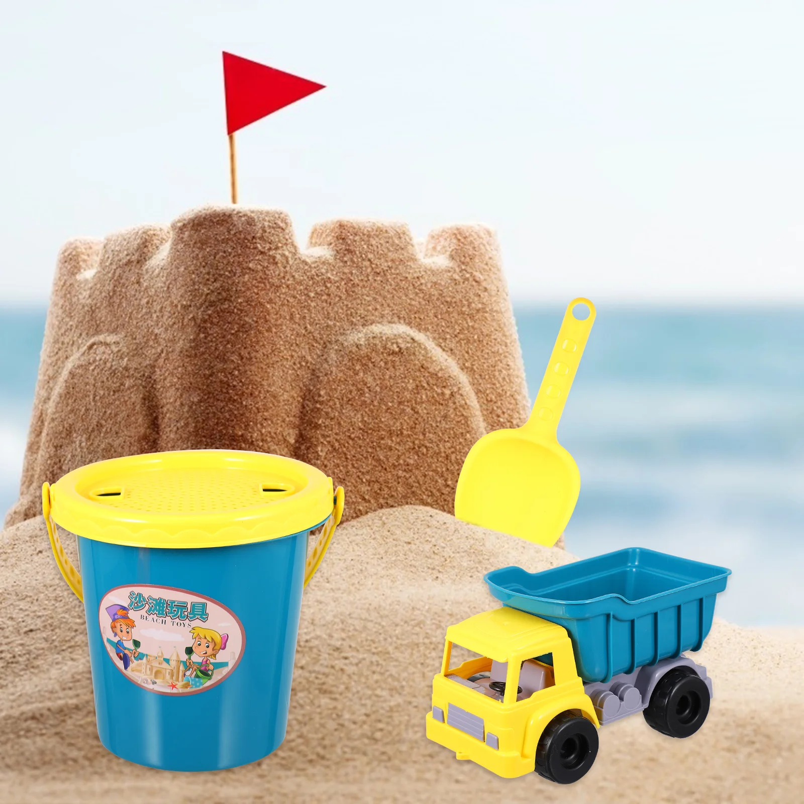 13 Pcs/1 Beach Bucket Kids Summer Toy Childrens Toys The Puzzle Sand for Plastic Sand-excavating Tools Baby