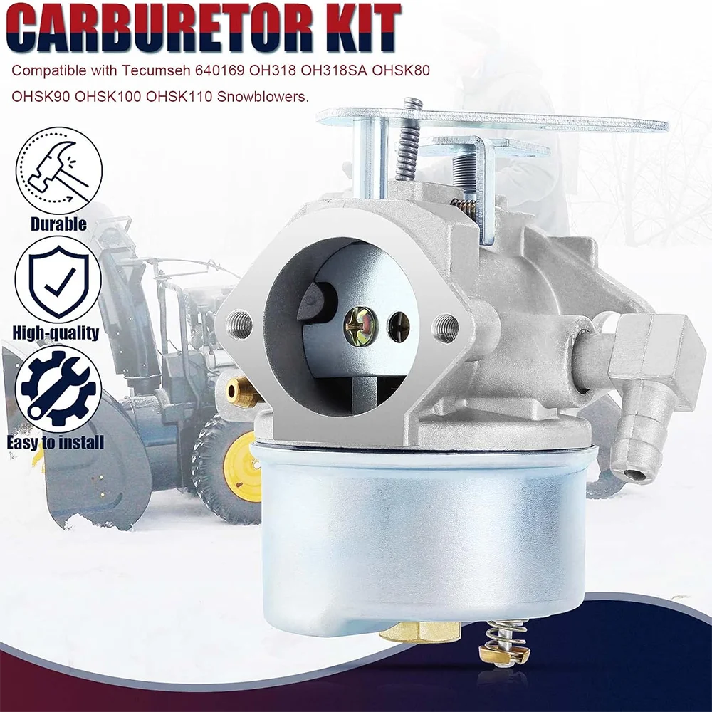 640169    El carburador para sopladores de nieve reemplaza a Tecumseh 11.5HP 640169   Para Tecumseh OH318SA OHSK80 OHSK90 OHSK100 OHSK110 90 80
