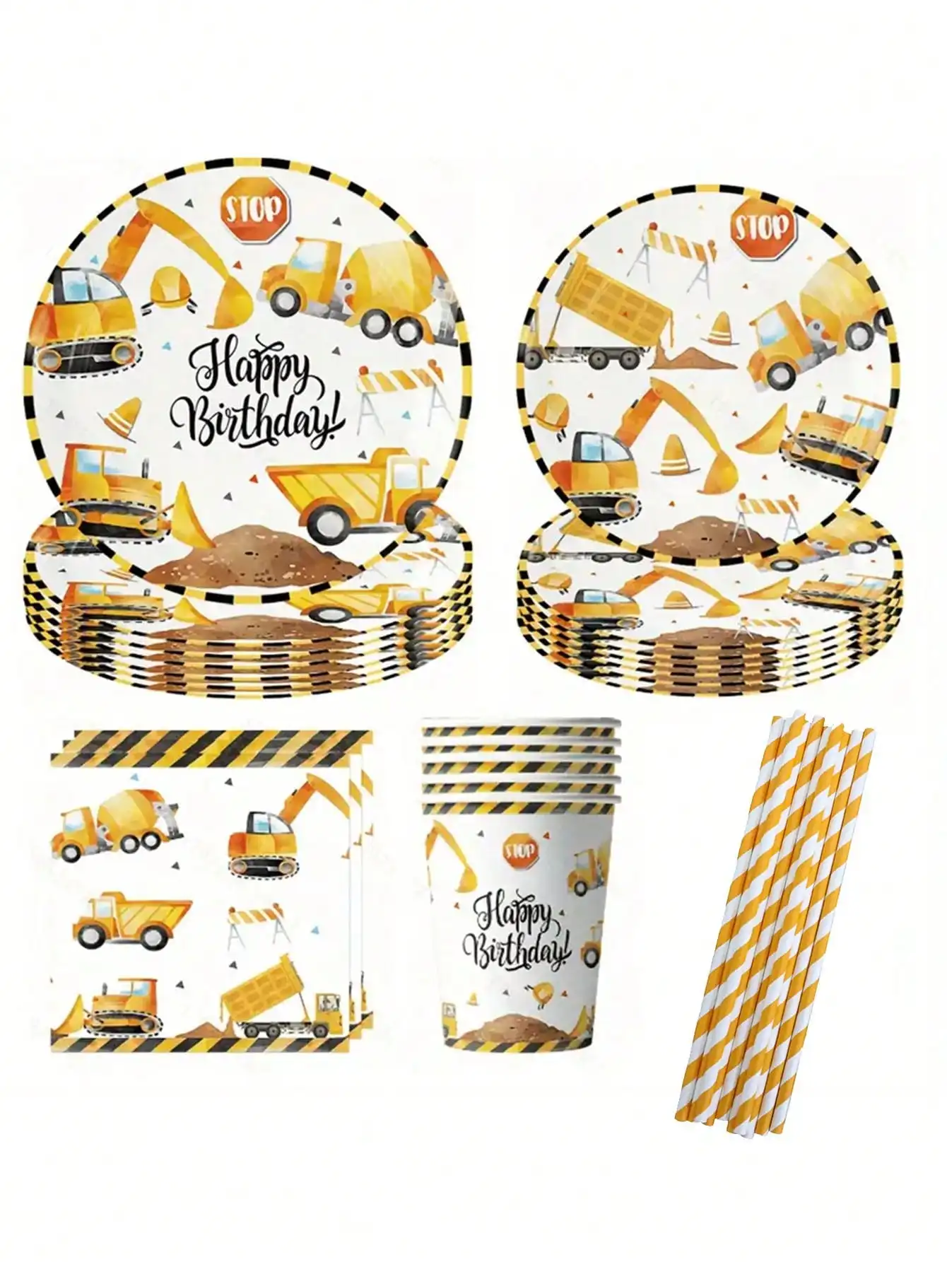 Decoração de bolo de aniversário de construção, guindaste, trator, carro, festa de construção, presente, menino, suprimentos de festa de aniversário