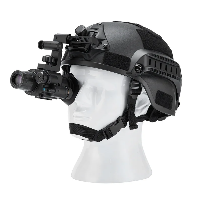 High definition low light night vision device helmet wearing night vision goggles all black patrol detection single cylinder