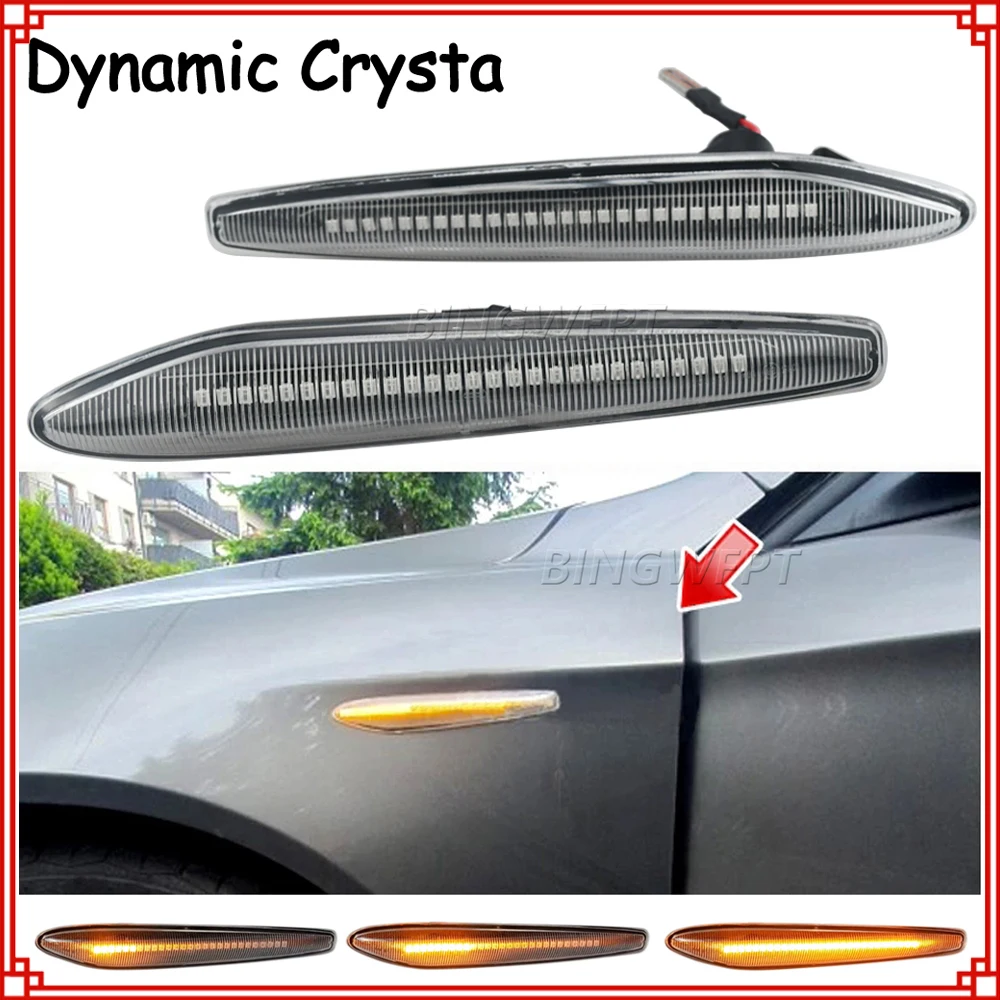 

BINGWFPT 2X For Alfa Romeo 159 Sportwagon Boera Spider typ 939 LED Dynamic Side Marker Lights Arrow Turn Signal Blinker Lamps