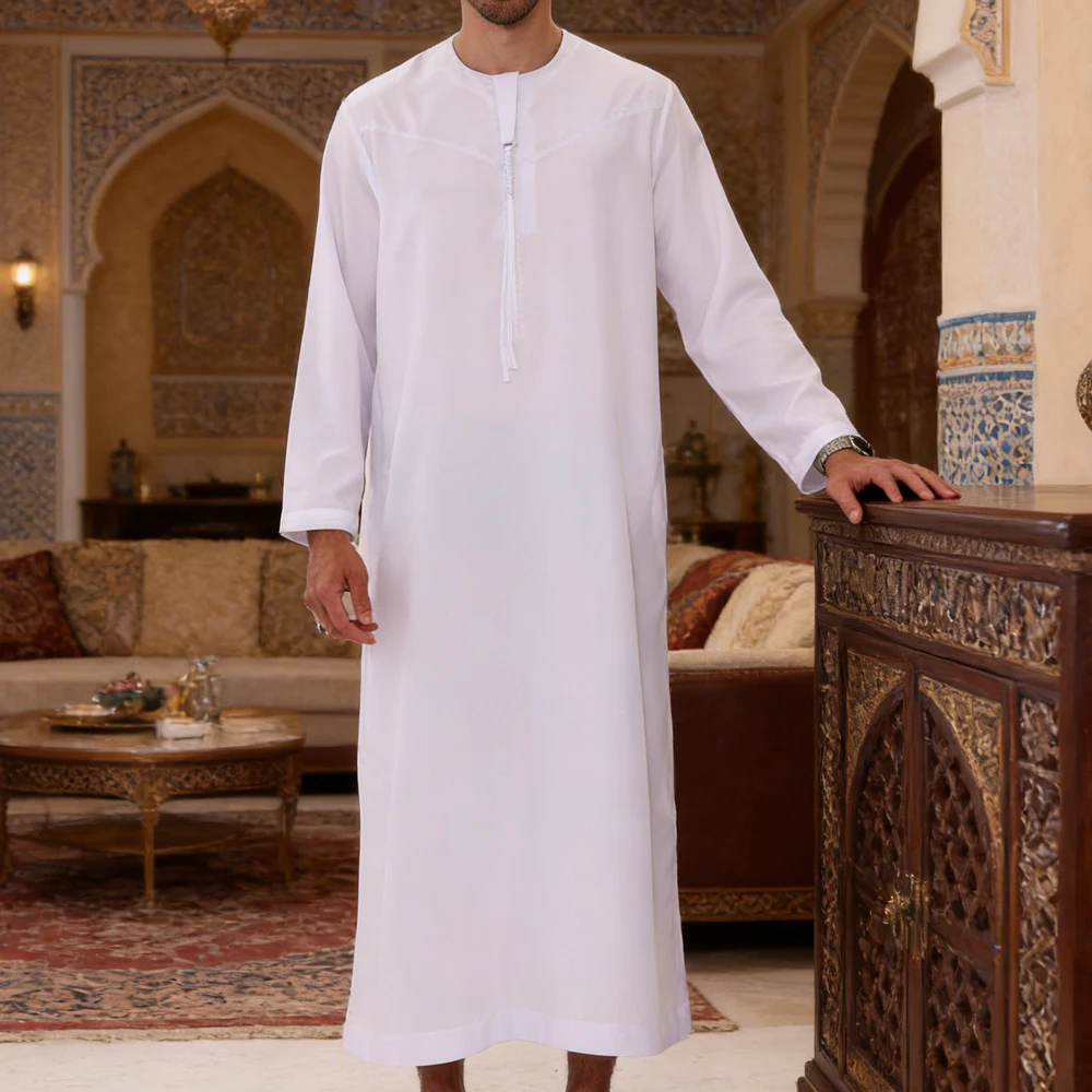 

Мужская джеллаба для Рамадана, джубба, тоб, саудовская арабская роба, мусульманское платье, дубайская абайя, тауб, кафтан, даджа, дисдаша, исламская одежда