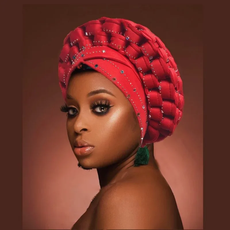 African Turban Cap for Women 2024 Lady Head Wraps Muslim Headscarf Hat African Caps African Headtie