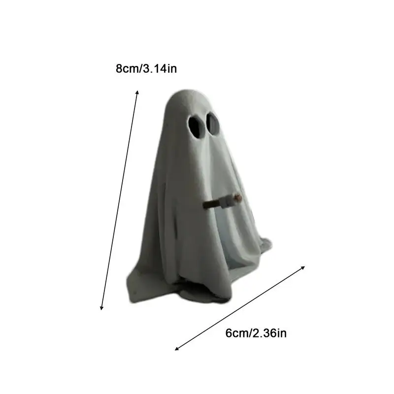 Dekorasi hantu Halloween patung hantu kecil dengan api Resin dekorasi hantu Dekorasi Rumah Halloween patung hantu untuk keluarga