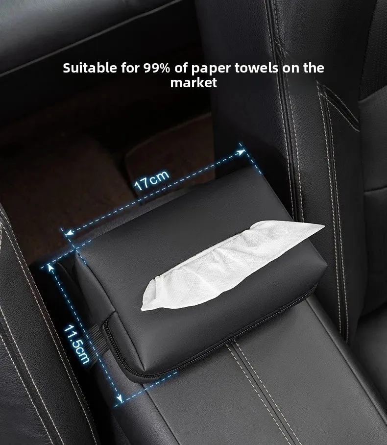 Auto-Taschentuchbox, Taschentuchpackung für die Armlehne, zum Aufhängen an der Rückseite des Autositzes, Taschentuchbeutel für die Sonnenblende, Aufbewahrung für die Innenausstattung des Autos – Detail 2