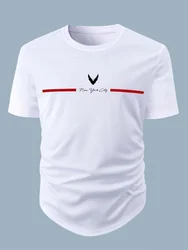 Men's 100 cotton summer loose plus size letter print slim fit comfortable casual sports round neck short sleeved T-shirt top