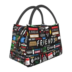 Custom Funny TV Show Friends Collage Lunch Bag Men Thermal Cooler Insulated Lunch Boxes for Picnic Camping Work Travel