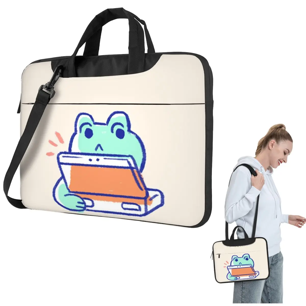 

Gamer Froggy Crossbody Laptop Bag Case Computer Bag 13 14 15.6 Inch Notebook Pouch for Lenovo