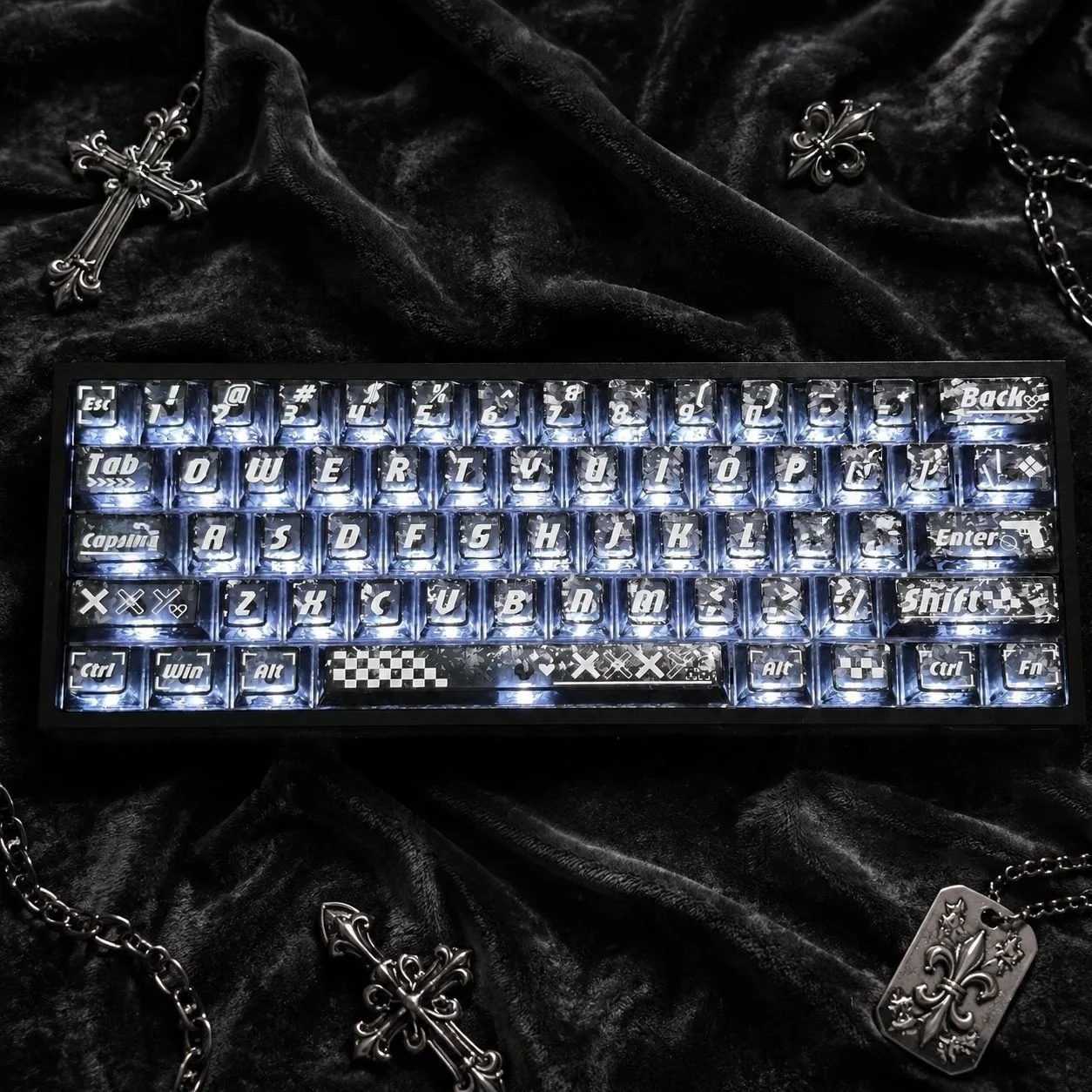 คีย์แคปพีซีโปร่งแสงลายคาร์บอนไ - Ergonomic Keyboard Split Mechanical บทวิจารณ์และราคา