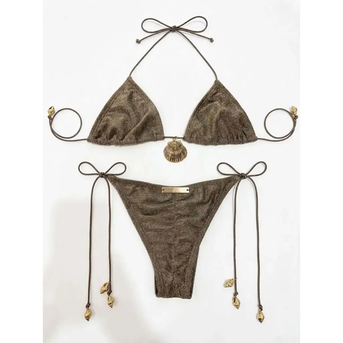 Triangle Top Bikini with Long Pants 3PCS Sexy Women Bathing Suit Beach Swimsuit Vacation Style Swimwear Pool Bather