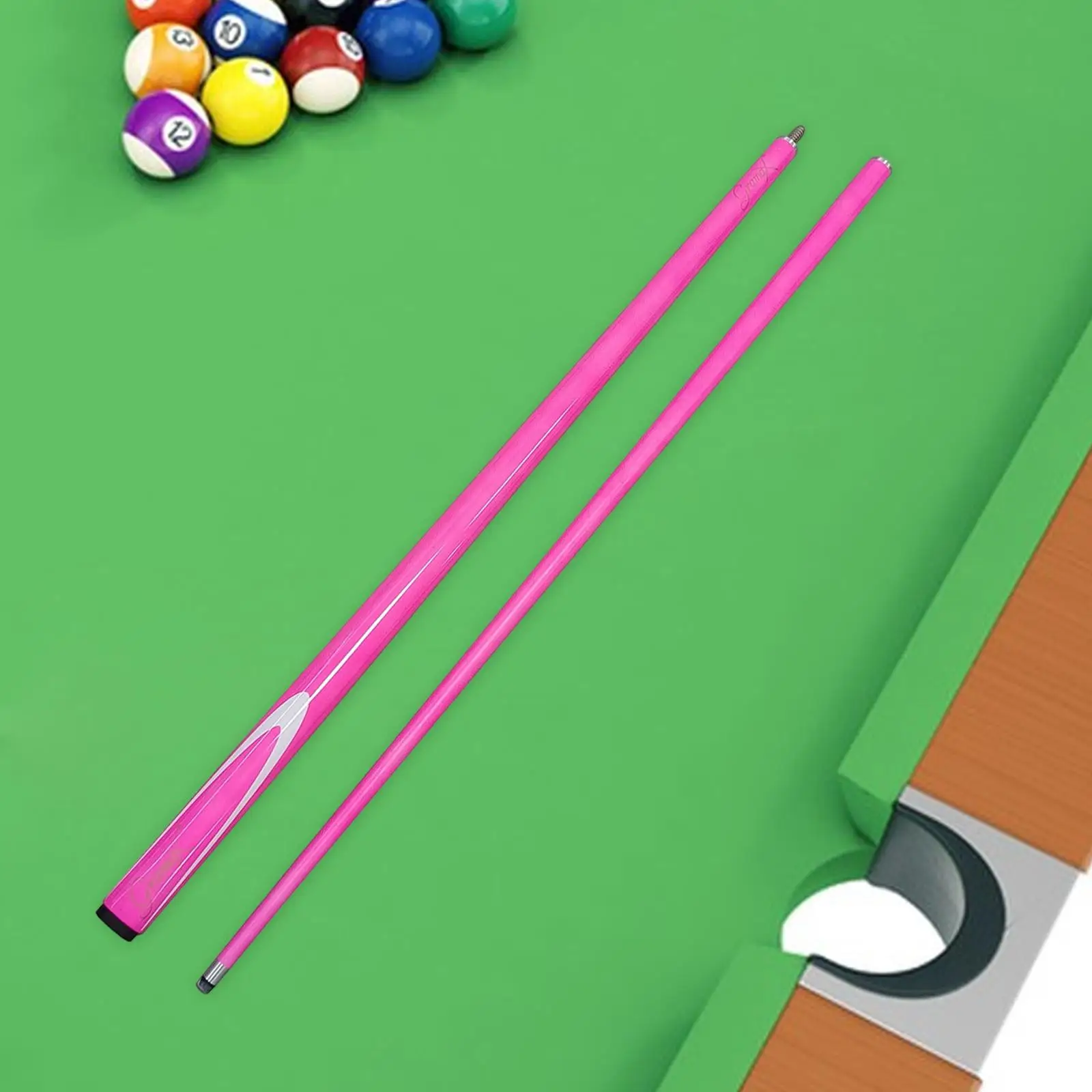 

Snooker Cue Fashion Replacement Practical Two Sections Length 57" 1/2 Split Billiard Cue for Game Home Office Practice Beginners