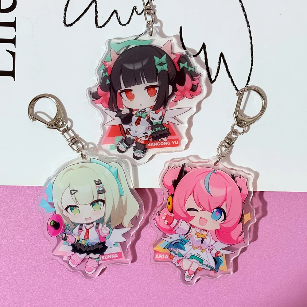 Lindo Llavero de Acrílico de los Ángeles de la Ilusión Nangong Yu Aria Sunna, Figura Kawaii del Juego Zenless Zone Zero, Colgante para Mochila
