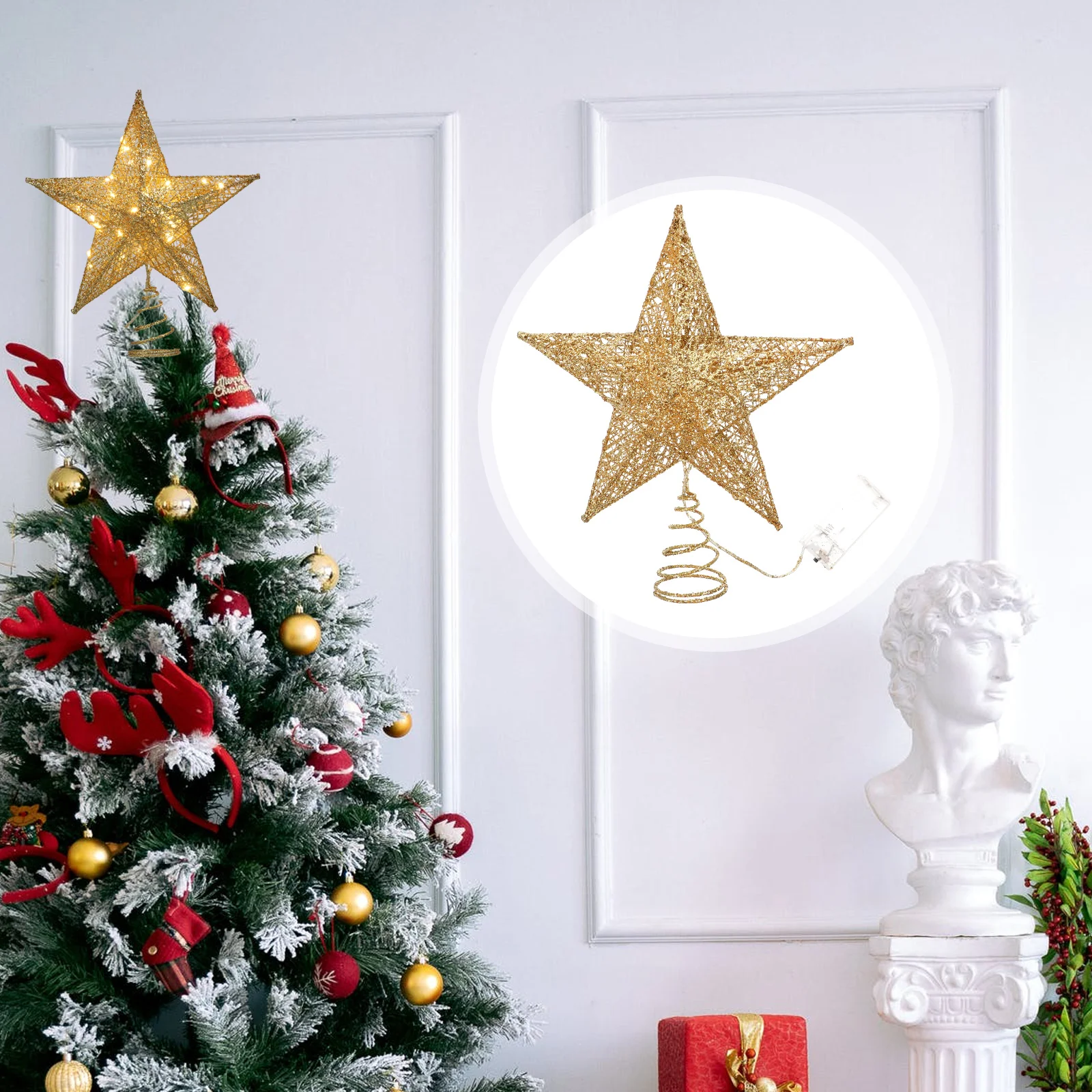 

Christmas Decor Xmas Lamp Xmas Tree Tree Topper Decor Star nament Light Festive Atmosphere Star nament Gifts