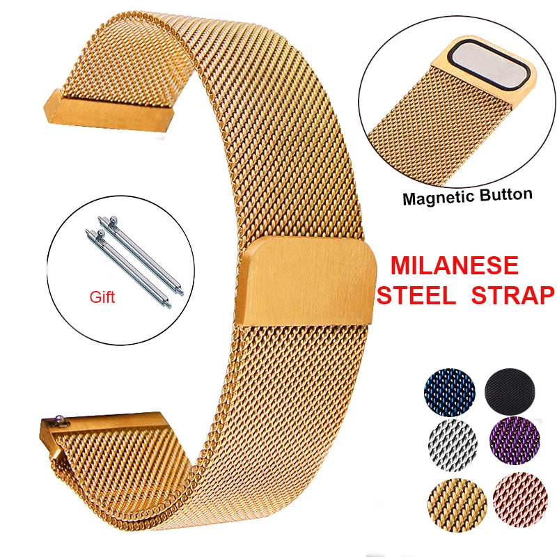 14/16/18/20/22/24mm Milanese นาฬิกา Magnetic Loop สร้อยข้อมือสําหรับ Samsung Watch 4 Classic 46 มม. สายรัดข้อมือเข็มขัด