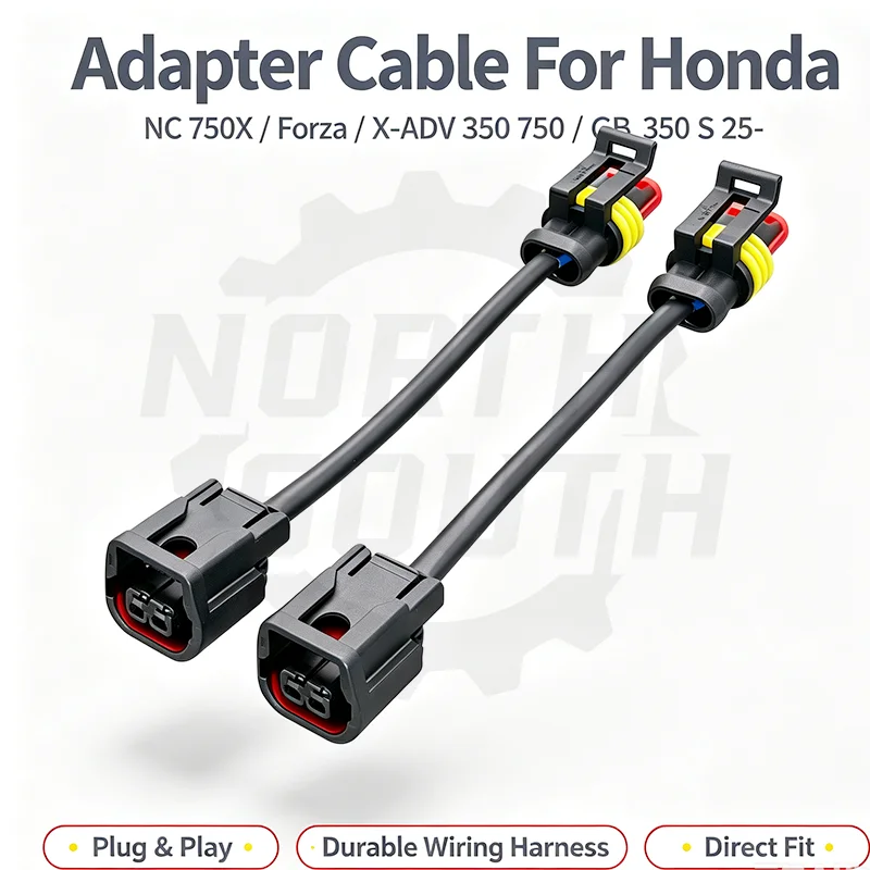 2PCS Motorcycle Auxiliary Fog Light Adapter Wiring Harness Plug&Play For Honda X-ADV350 X-ADV750 GB350S Forza750 NC750X 25-26