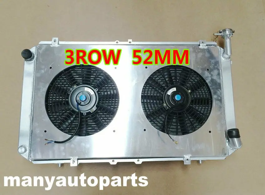 Aluminum Radiator +Shroud+Fans FOR Nissan Patrol Y60 GQ 4.2L TB42S Petrol 1987-1997