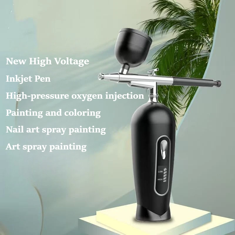 Three-speed Adjustable Digital Screen Oxygen Infusion Airbrush Gun Multifunctional Nail Art Sprayer Home & Beauty Salon Tool