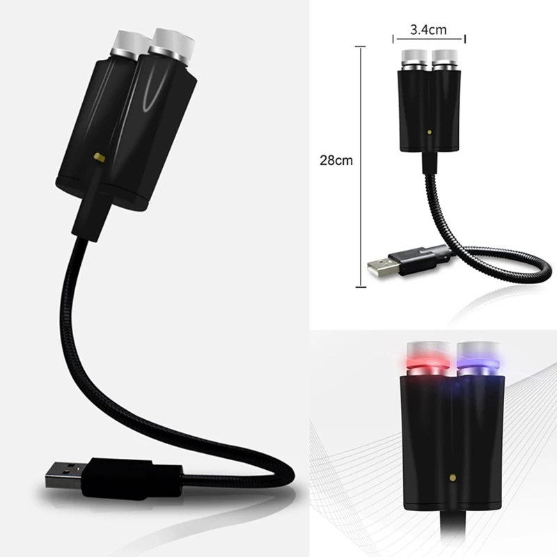 스타 프로젝터 야간 조명, 조정 가능한 로맨틱 갤럭시, 유연한 USB 인테리어 자동차 조명, 휴대용 야간 램프 장식