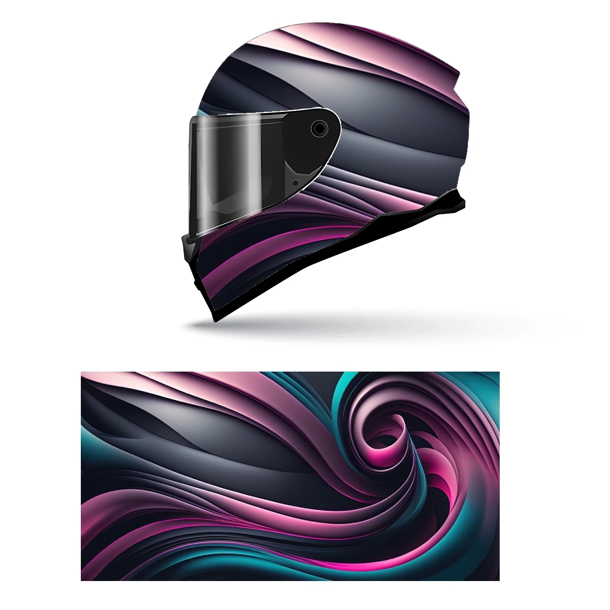 Dazzling Abstract Design Full Helmet Wrap Sticker Motorcycle Helmet Racing Graphic Decal Vinyl Wrap Helmet Decorative Sticker