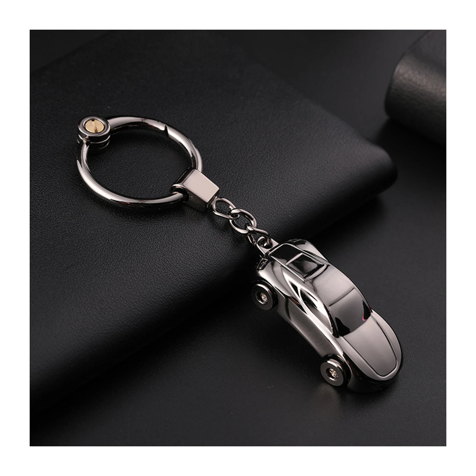 Mini Car Model Keychain Decor With LED Portable Durable Flashlight Backpack Hanging Pendant Not Easy to Deform