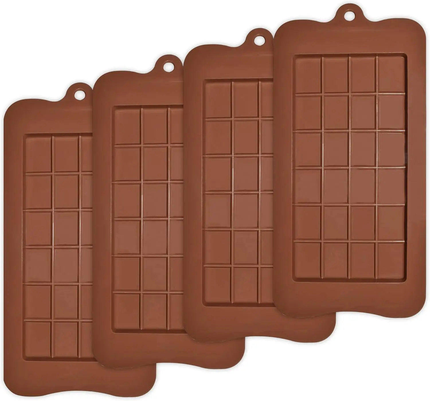 Chocolate Bar Molds Break-Apart Chocolate Molds, Set of 4 Packs Food Grade Non-Stick Silicone Protein and Energy Bar Molds