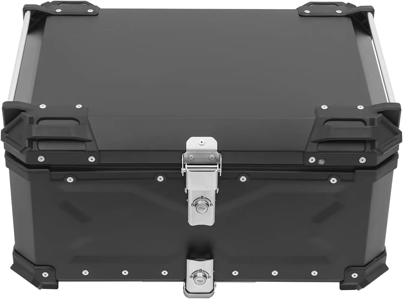 

65L Motorcycle Top Case Aluminum Motorbike Tail Box Trunk with Lock Waterproof Motorcycle Top Box for Store Helmet Large Luggage