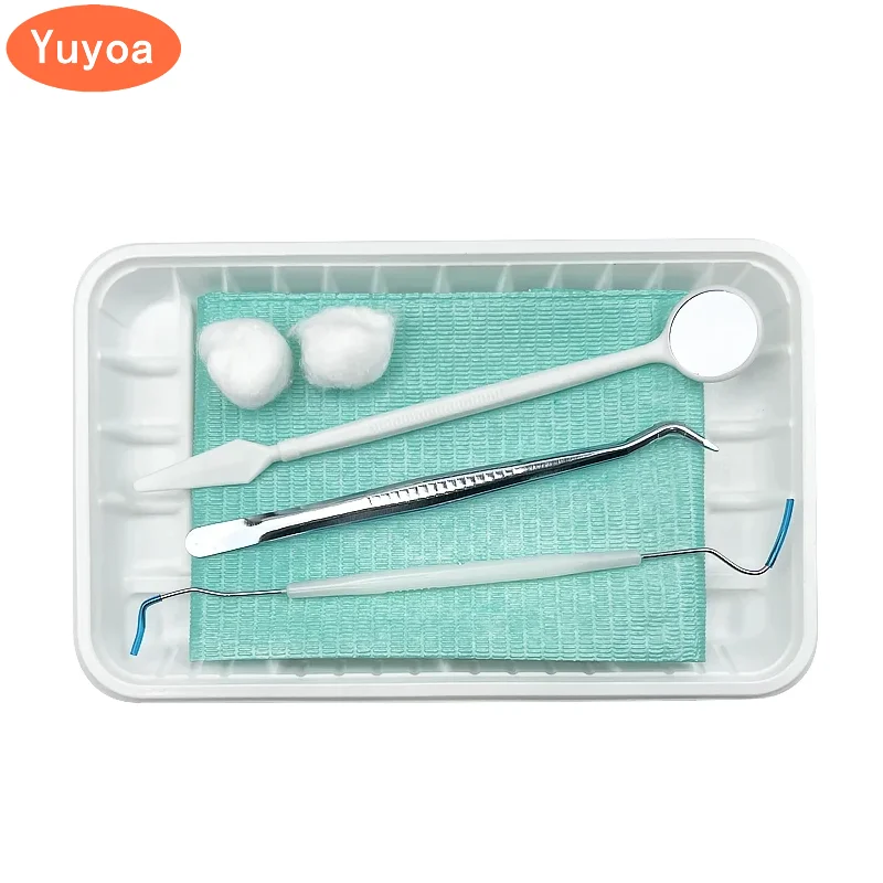 20 x 6pcs/set Disposable Dental Hygiene Kit Mouth Exam Reflector Mirror Teeth Tartar Scraper Pick Spatula Dentists Pick Tools