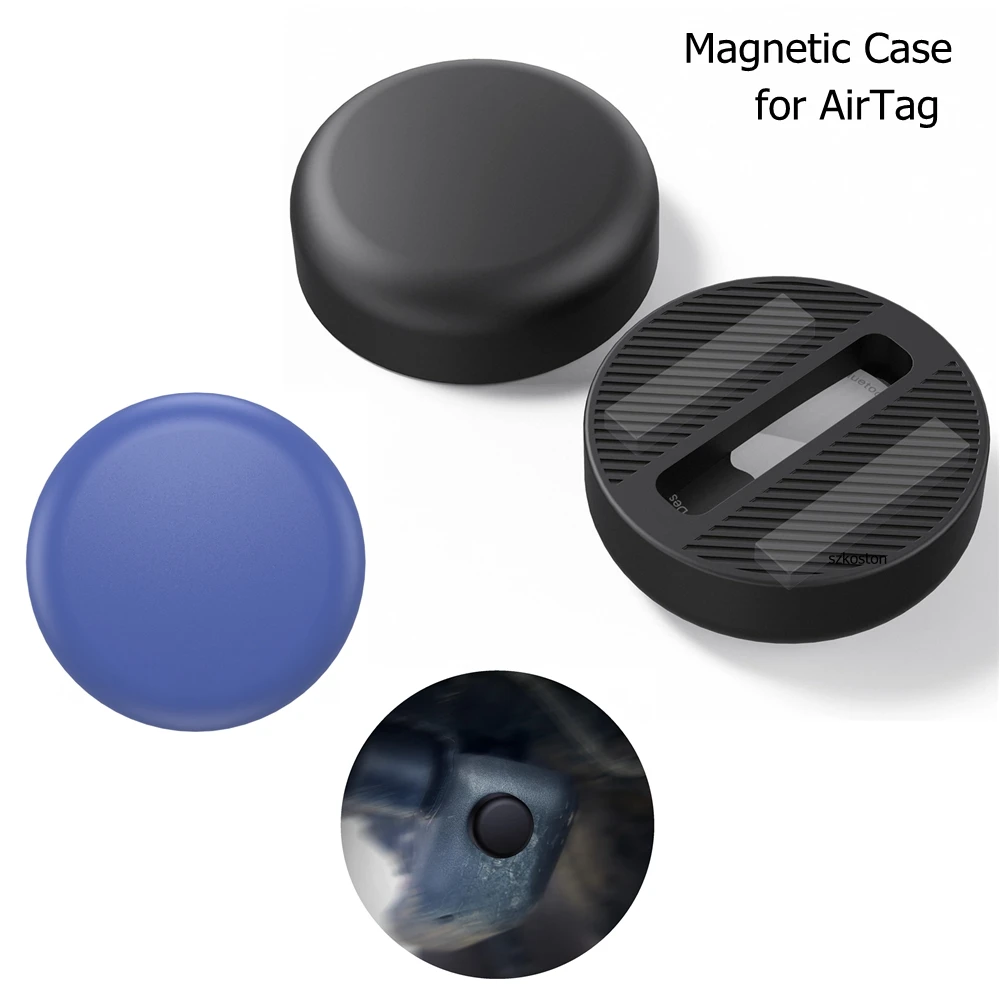 AliExpress SZKOSTON 1PC Magnetic Silicone Protective Case for Airtag Holder Anti-loss Tracker Shell for Airtag Case  Car Motorcycles Bike