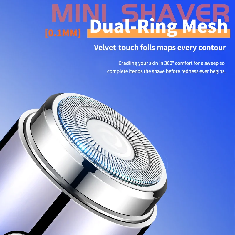Elektrisch scheerapparaat voor mannen Mini-reisscheermachine Wasbaar Draagbaar Baardtrimmer voor heren Scheermes USB Oplaadbaar en wasbaar