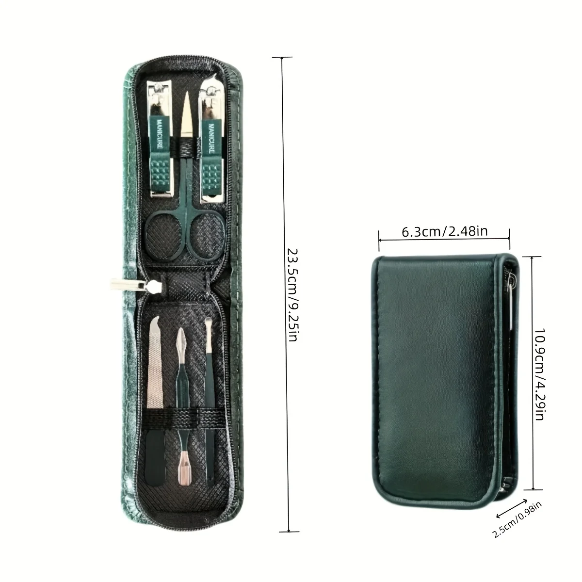 Juego de cuidado de uñas de 6 piezas: tijeras y cortaúñas de alta gama para hombres y mujeres, kit de manicura portátil con bolsa