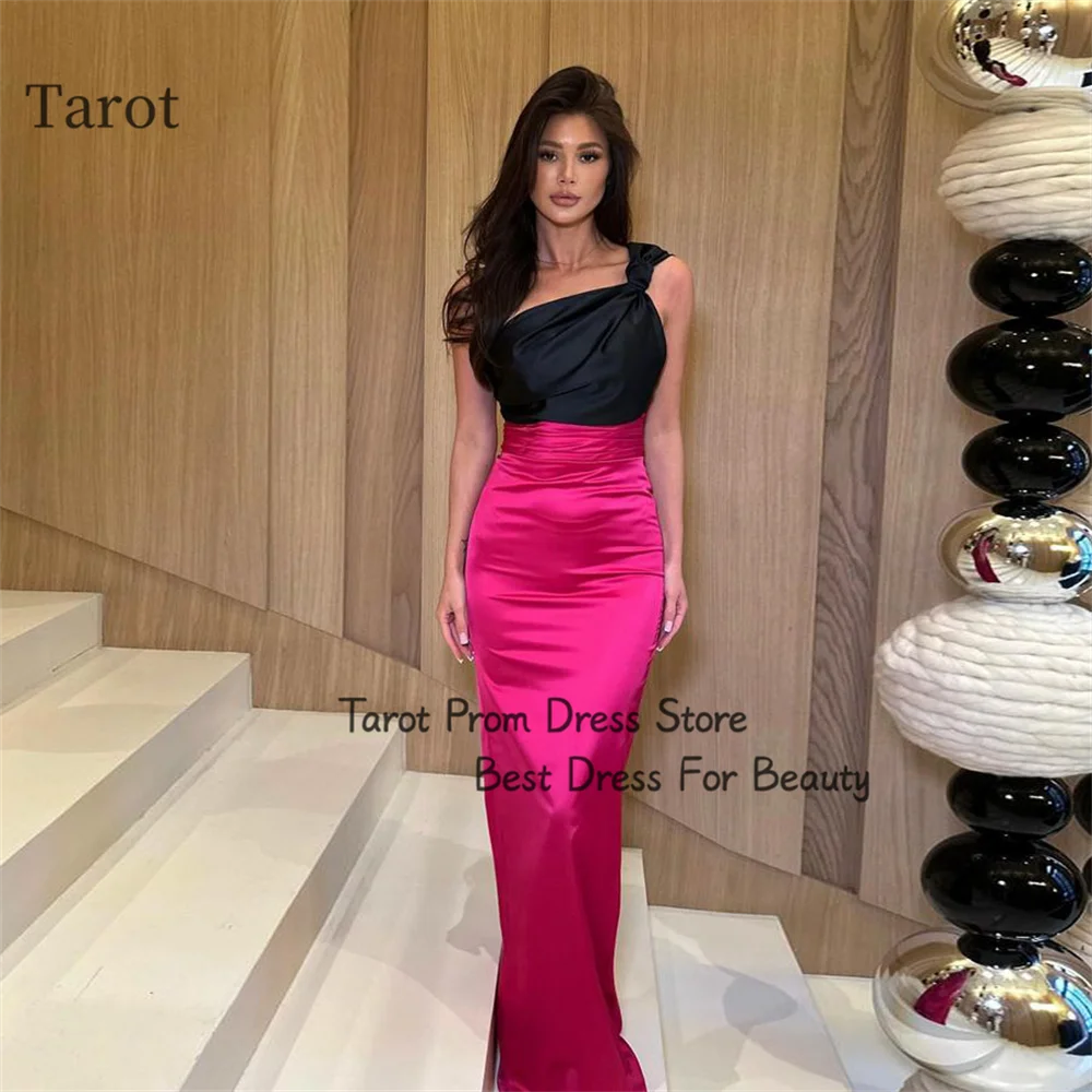 

Tarot Sexy One Shoulder Saudi Prom Dresses Mermaid Satin Pleated Ruffle Formal Evening Dress 2024 Floor Length فساتين سهرة