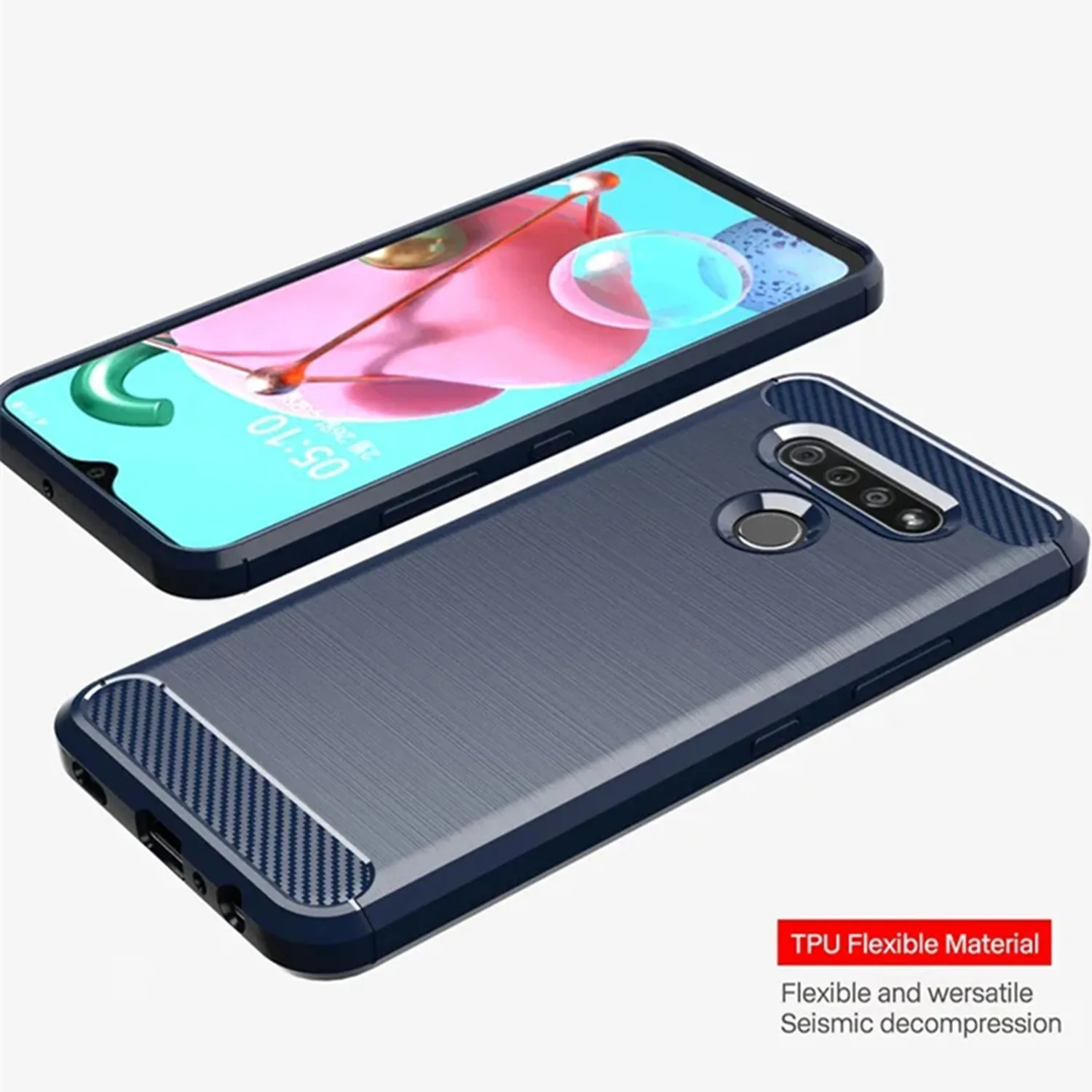 Funda de silicona suave para LG K51 lgq51, cubierta trasera protectora mate a prueba de golpes para lg reflect lgk51, fundas de fibra de carbono de lujo