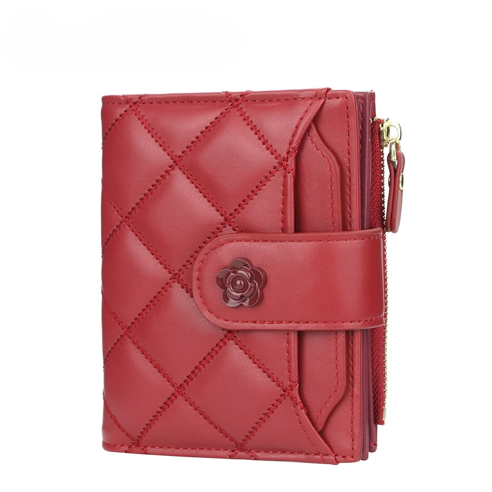 

Fashion Women's Wallet Female Mini Wallet Vertical Buckle Card Holder Large Capacity Card Holder Coin Purse Multiple Card Slots