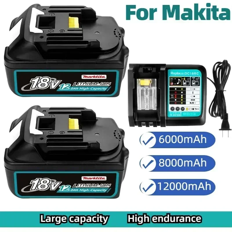 NEW Original 6.0/8.0/12.0Ah 18V Rechargeable Battery For Makita 18v DDF487 DTD173 DGA404 DTW700 Replaceable POWER TOOL battery