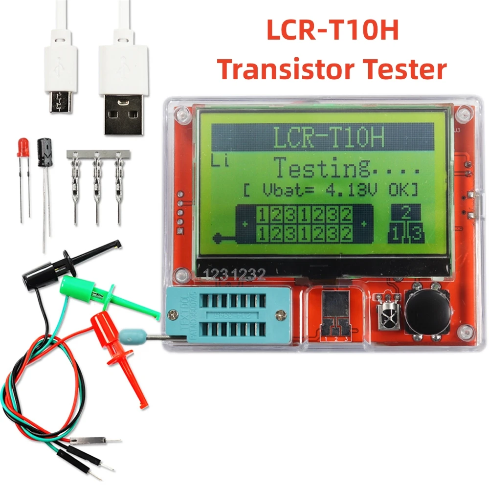 New LCR-T10H Transistor Tester Multimeter Colorful Display TFT For Diode Triode MOS/PNP/NPN Capacitor Resistor Transistor