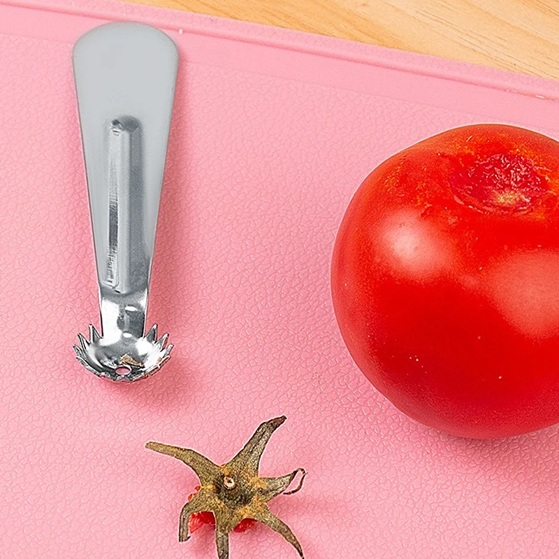 Portable Tomato Top Stem Remover Tomato Stalks Tomato Corer Tool Strawberry Stainless Steel Corer Remover Tool Remover Ergonomic view 2